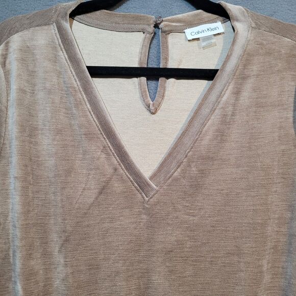 Calvin Klein Womens Jumpsuit Velour Drawstring Waist Pockets V Neck - Picture 4 of 5